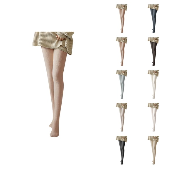 Womens Tights 2026 Fall Winter Cute Cable Knit Soft Stockings Leggings Pantyhose Opaque Tights
