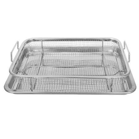 VERDANVERSE 2pcs Oven Air Fryer Tray Stainless Steel Roasting Tools for Home Cooks