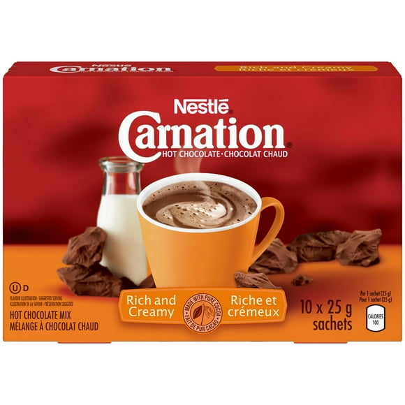 Chocolat chaud Riche et crémeux NESTLÉ® CARNATION® 10 sachets de 25 g 10 x 25g