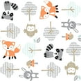 thumbnail image 5 of Bedtime Originals Woodland Friends Fox/Owl/Raccoon Fitted Crib Sheet - White, 5 of 5
