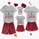 thumbnail image 1 of Pijama familiar navideño a juego Conjunto de pijama corto gris con estampado de perro salchicha Feliz Navidad, 1 of 3