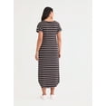 thumbnail image 2 of Time and Tru Women's Knit Maxi Dress with Short Sleeves, Sizes XS-XXXL, 2 of 3