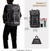 WITZMAN Travel Backpack for Men Large Canvas Backpack Luggage Carry on Duffel Bag A519-1 Black