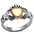 thumbnail image 1 of Alamode TK1157-5 Bague en Acier Inoxydable Bicolore IP Or pour Femmes Sans Pierre - Taille 5, 1 of 1