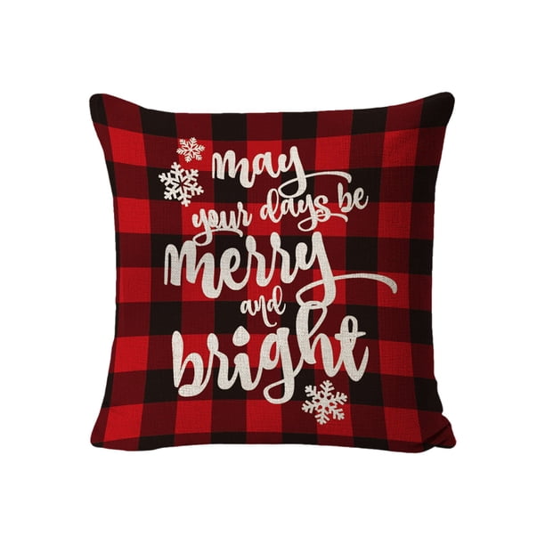 Cubiertas de Almohada de Navidad Almohada de Navidad 17.71x17.71In para la Decoración de Navidad, Almohada de Decoración de Vacaciones de Invierno Adecuada para Sofás en el Hogar