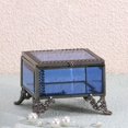 thumbnail image 2 of Caja de cristal azul personalizada, vitrina decorativa para tocador, organizador de joyas, regalo de para amiga, hija, , niña, mujer, Zulema vitrina de joyas, 2 of 7
