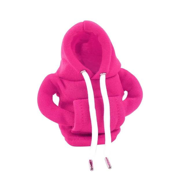 Funda para pomo de palanca de cambios de coche, sudadera con capucha, accesorios universales, interior de coche de moda Rosa roja