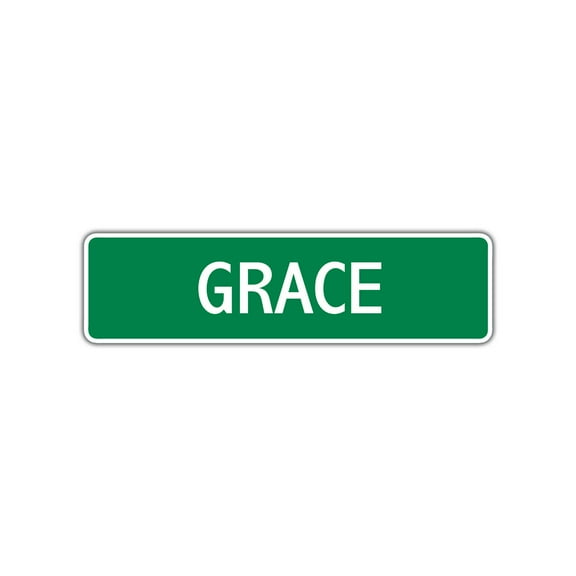 Grace Girls Children Name Letter Printed Plaque Decoration Label Indoor Outdoor Unique Wall Novelty Aluminum Metal Sign 4"x13.5"