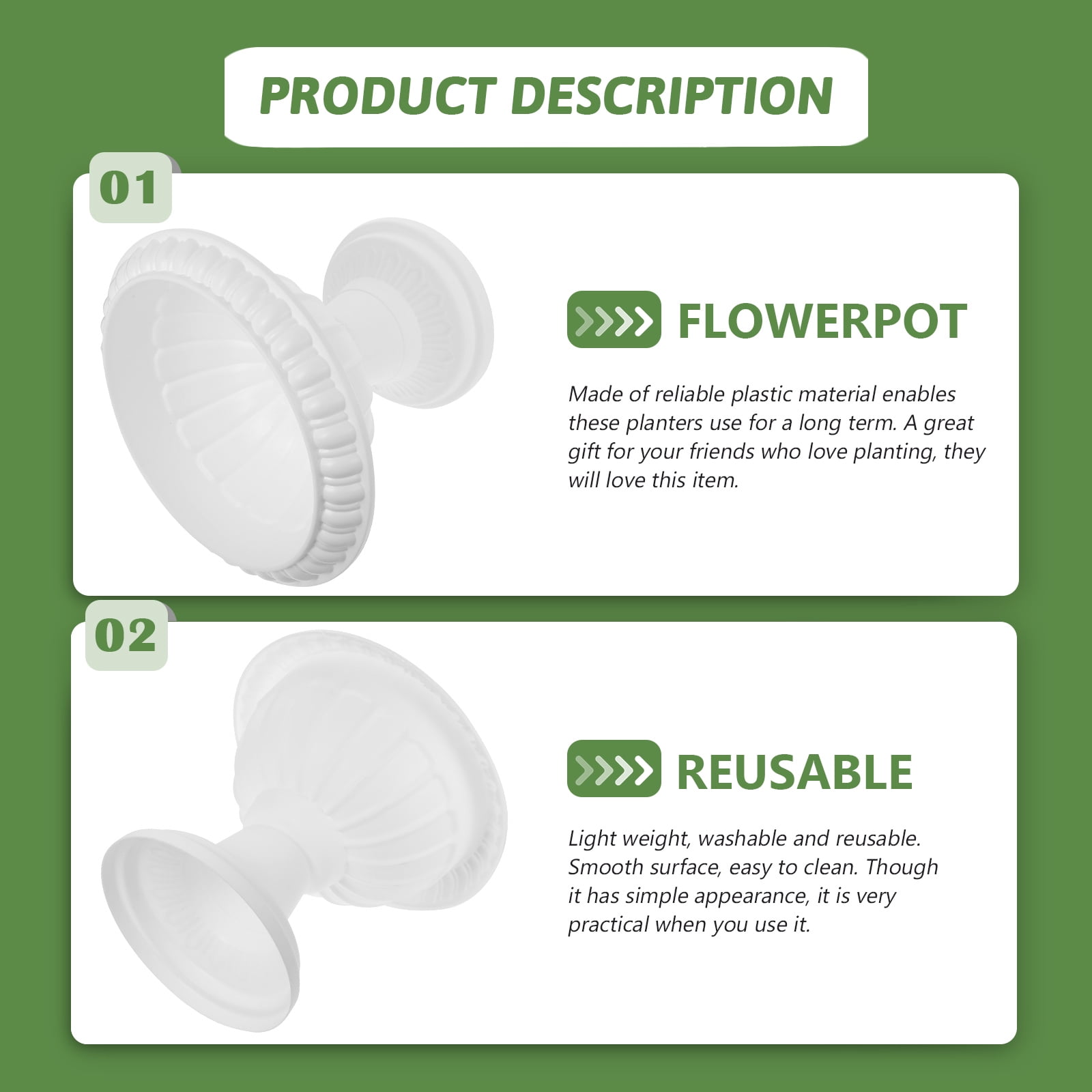 2pcs Plant Nursery Pots Plastic Planter Flower Planter Gardening Supplies