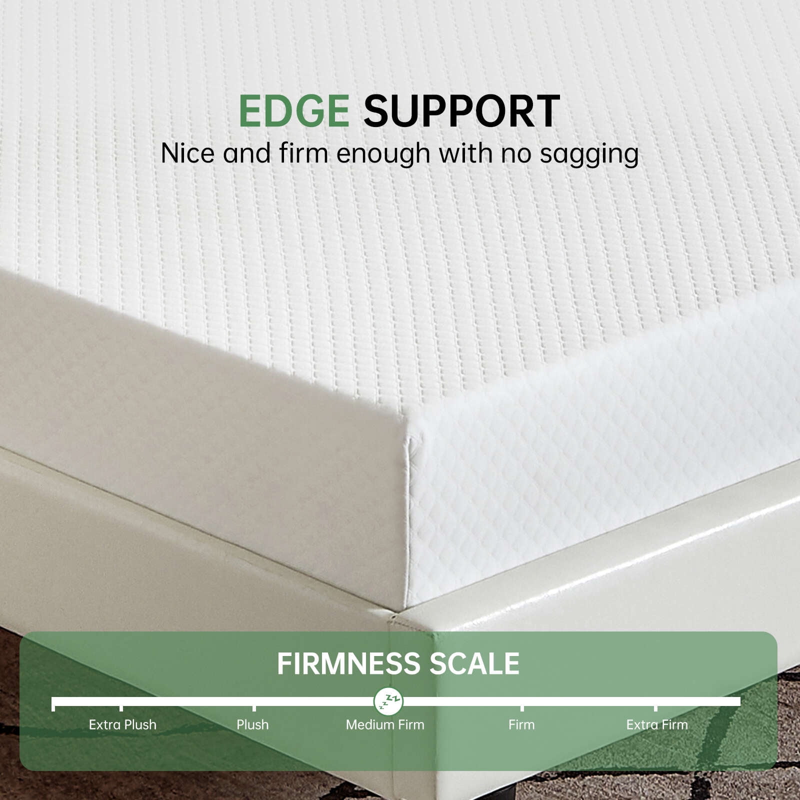 6" TwinXL Gel Memory Foam Mattress Free of Fiberglass/CertiPUR-US Certified/Square Bed/Cool Sleeping and Comfortable Support