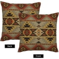 thumbnail image 3 of Southwest Print 18 x 18 Set of 2 Geometric Pattern Decorative Throw Pillow Cover Linen Outdoor Pillowcases Farmhouse Home Decor for Couch Bed Sofa, Orange Gray, -P0424-PC009, 3 of 6