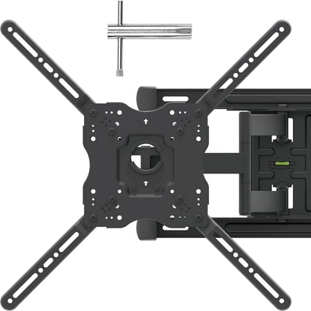 Full Motion TV Wall Mount with Horizontal Post Installation Leveling for 32 to 86 inch TVs, Black