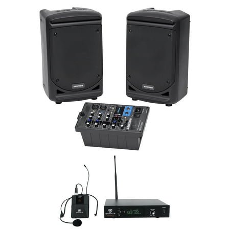 Samson Expedition XP300 300w Portable PA 6" Bluetooth Speakers+Mixer+Headset Mic