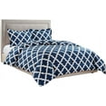 thumbnail image 2 of Comforter with 2 Pillow Shams Goose Down Alternative Ultra Soft Microfiber Navy Color King Size, 2 of 7