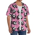 thumbnail image 2 of Goofa Cute Panda Printed Men's Casual Short-sleeved Shirt,Lightweight Breathable Button-down,Summer Casual men's top,Versatile Fashion shirt-Large, 2 of 7