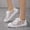 White, variant on Women’s Lace Mesh Sneakers, Breathable Low-Top Casual Shoes, Lightweight Flat Platform White Sneakers for Summer, Lace-Up Floral Mesh Shoes in White/Khaki, Sizes 6.5-9