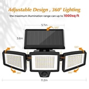 333LED 2PC LED Solar Lights Outdoor Waterproof Motion Sensor Security Wall Lamp