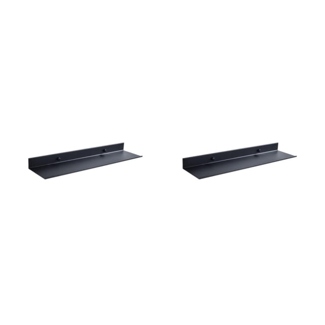 Cateissary Estante de pared de Metal negro para cocina, baño, ahorro de espacio, espejo, esquina de ducha, soporte a prueba de herrumbre, 20 centímetros 2Conjunto