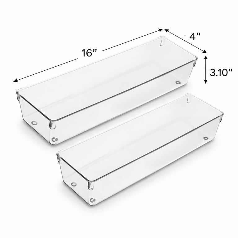 Sorbus Clear Drawer Organizer Tray Set, 2 Pack photo 3
