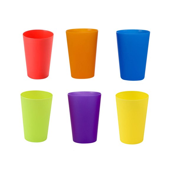 ACDANC 6Pcs Cups for Kitchen 6 Color Options Plastic Cups Reusable Versatile and Practical Drinking Cups,Style1