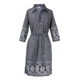 thumbnail image 2 of Womens Summer Causal V Neck Shift ¾ Sleeve Waist Tie Shift Dress, 2 of 8