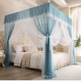 thumbnail image 3 of Mosquiteras de piso estilo palacio para uso doméstico, estilo princesa, cortina de cama de tres puertas, hilo grueso e integrado, 3 of 5