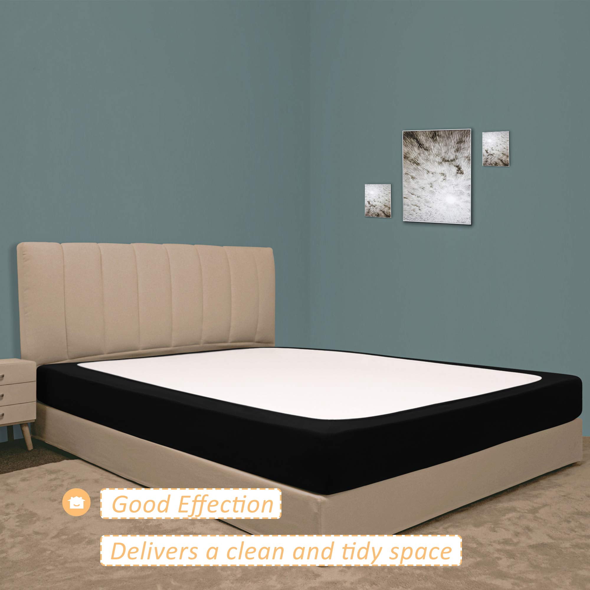 Stretch Jersey Box Spring Cover Wrap Around, Ultra Soft Wrinkle Resistant Bed Skirt Alternative, Queen Queen XL, Breathable Durable White Bedding