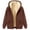 Brown, variant on Women Plush Fleece Hoodie Warm Sherpa Lined Zip Up Outerwear Casual Pocket Sweater Coat for Winter Cold Weather Outdoor Layering Outfit, Beige M Size