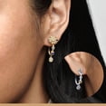 thumbnail image 3 of ROSIANNA Women 925 Sterling Silver Sparkling Sun & Moon Hoop Earrings Hypoallergenic, 3 of 5