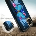 thumbnail image 6 of iPhone 11 Case Cute Girls Women w[Tempered Glass Screen Protector] Heavy Duty Protective Phone Cover Case for&nbsp;Apple iPhone 11 - Blue Butterfly, 6 of 6