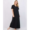 thumbnail image 2 of Real Essentials 3 Pack: Women's Soft Maxi Long Nightshirt Short Sleeve Soft Nightgown Sleep Dress (Available in Plus Size), 2 of 7