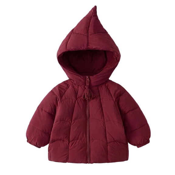 Zpanxa Toddler Girls Hooded Puffer Coat Lightweight Quilted Zip Up Winter Jacket with Pockets