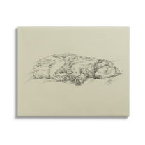 Stupell Industries Serene Dog Sleep Soft Cushion Monochrome Sketch Portrait,30 x 24, Design by Ethan Harper