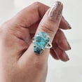 thumbnail image 5 of Coffin Blue Copper Turquoise Ring, Natural Turquoise Ring, December Birthstone, Womens Ring, Coffin Ring, 925 Sterling Silver, Christmas, Handmade, Statement Jewelry, Coffin Shape Gemstone Ring, 5 of 6