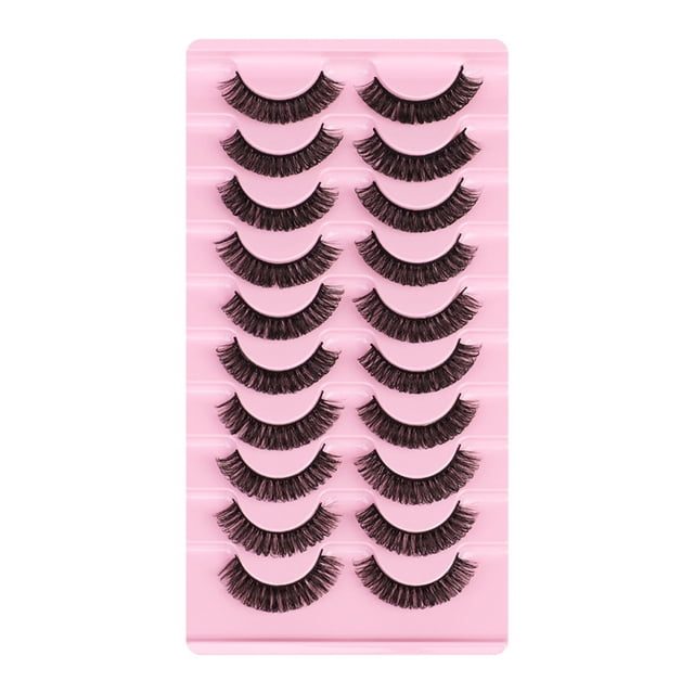 10 pares de pestañas autoadhesivas reutilizables sin necesidad de pegamento o delineador de ojos ext Tomshoo Pestañas postizas
