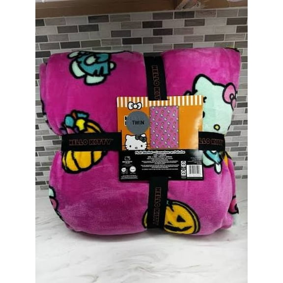 Hello Kitty Hot Pink Frankenstein Twin Blanket