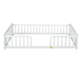 thumbnail image 4 of Alvantor Full Size Floor Bed with Entrance and Guardrails – Low Montessori Wood Bed Frame for Toddlers, White, 4 of 5