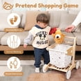 thumbnail image 2 of Woodtoe Wooden Baby Push Walker, Adjustable Speed Natural Wood Learning Toy, Ages 1-3, 2 of 7