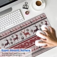 thumbnail image 4 of Long Mouse Pads for Desk,Red Christmas Deer and Snowflake Pattern Desk Mats on Top Of Desks, Desk Mouse Pad Extra Large with 3mm Non-Slip Base and Stitched Edge for Gaming,Office,Work,Home 31.5x15.7in, 4 of 5