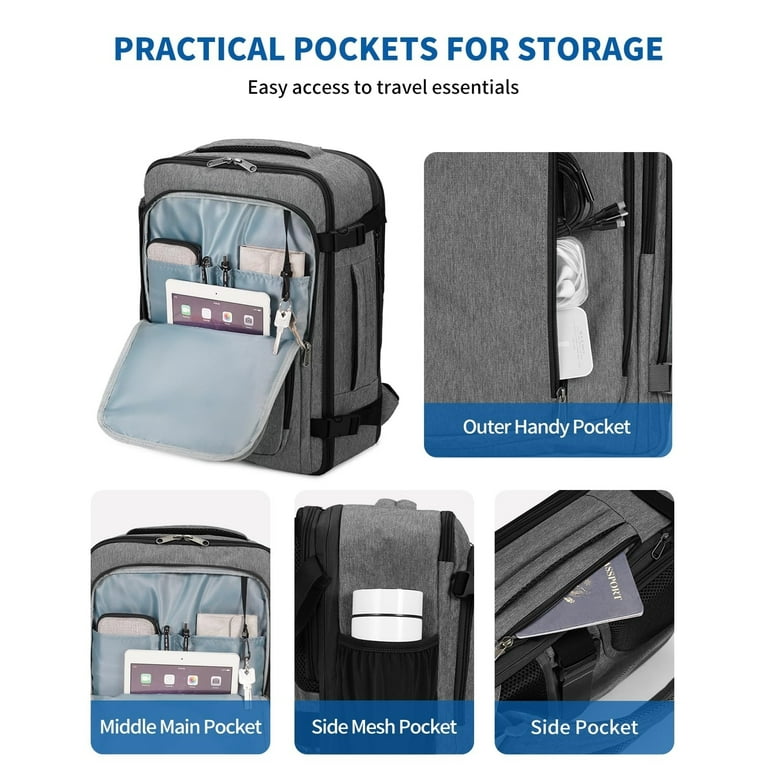 Expandable Carry on Backpacks Full Open Laptop Backpack with Wet Pocket Spirit Airlines Personal Item Bag for Men Women Business Travel, Deep Green - Walmart.com Expandable Carry on Backpacks Full Open Laptop Backpack with Wet Pocket Spirit Airlines Personal Item Bag for Men Women Business Travel, Deep Green - Walmart.com