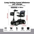 thumbnail image 5 of Travel Mobility Scooter, Heavy Duty Electric Scooters with 4 Anti-Tip Wheels, Compact Lightweight Mobility Scooters for Senior Adults Elderly, Foldable Mobility Scooter, Holds 300lbs, Black, 5 of 13