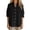 Black, variant on Vivianyo HD Women's Mandarin Collar Blouse, Oversized Split V Neck Roll Sleeve Button Front Shirt for Women, Spring Lightweight Woven Top for Casual Commute and Home Lounging, Sizes S-3XL