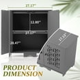thumbnail image 2 of Zimtown Outdoor PVC Storage Box with Ventilated Doors, Gray Waterproof Patio Tool Cabinet for Yard Organization, 2 of 13