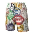 thumbnail image 5 of Disketp Men'S Swim Trunks Hawaiian Breathable Surf Beach Swimsuits Mesh Lining Beach Shorts With Pockets-Travel Stamp, 5 of 9
