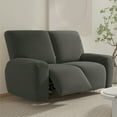 thumbnail image 5 of Fashnice Stretch Slipcover Recliner Armchair Cover Plain Couch Cover Elastic Furniture Protector Dark Gray 2 Seat, 5 of 8