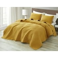 thumbnail image 2 of Chezmoi Collection Teo 3-Piece Mustard Yellow King Size Quilt Set - Diamond Stitched Lightweight Microfiber Bedspread Set Bedspread Set for All Seasons, 2 of 9