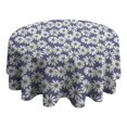 thumbnail image 4 of Blue Daisy Flower Floral Pattern Round Tablecloth 60"x60",Wrinkle Wipeable Table Cloth for Kitchen Dining Room Picnic Patio Party, 4 of 6