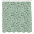 thumbnail image 3 of Cattle Shower Curtain, Pattern with Domestic Animals Sketchy Silhouettes Farming Themed Print, Fabric Bathroom Set with Hooks, 69W X 84L Inches Extra Long, Brown and Almond Green, by Ambesonne, 3 of 3