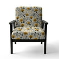 thumbnail image 4 of Designart "Nordic Floral Allure" Yellow Floral Upholstered Accent Chair - Cottage Arm Chair For Bedroom, 4 of 5