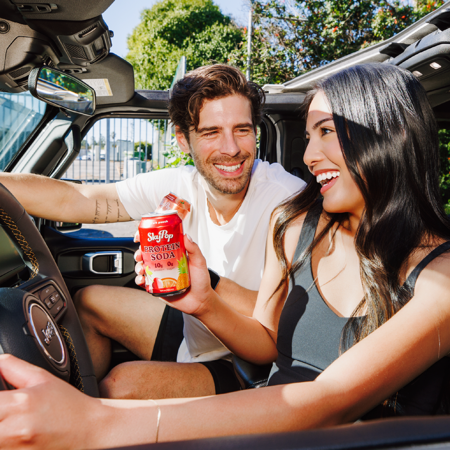 SkyPop™ Protein Soda - Next-Generation Soda Crafted with Bold Flavor, 10g of Whey Protein, & Only 45 Calories - No Artificial Flavors or Colors - Sugar, Gluten & Caffeine Free (12 Pack, Fruit Punch)
